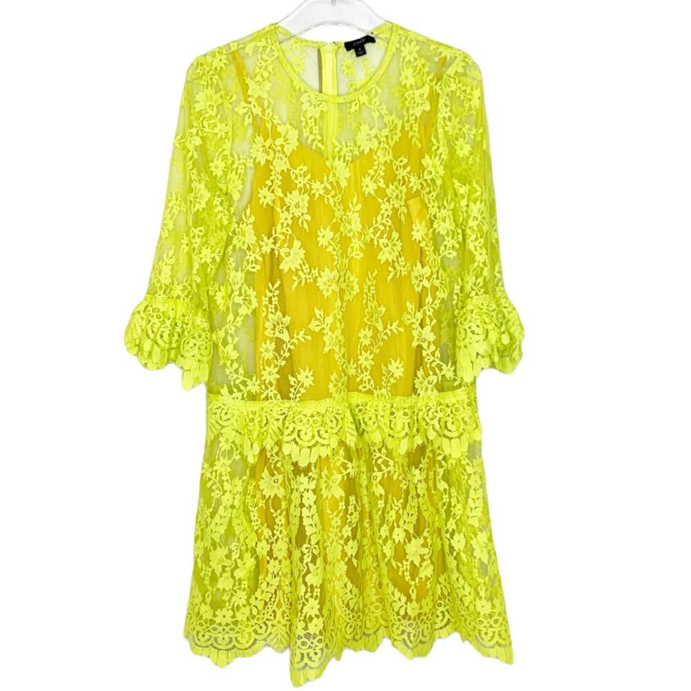 NWT J. Crew Three Quarter Sleeve Chantilly Lace Dress Size 4